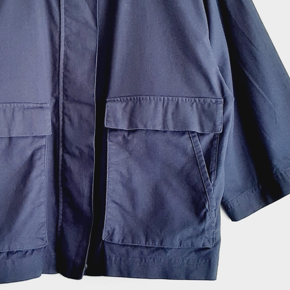 COLUMBIA 100% Organic Cotton Canvas Utility Jacket Zip-Up Navy Blue Women's Sz M - Picture 5 of 14